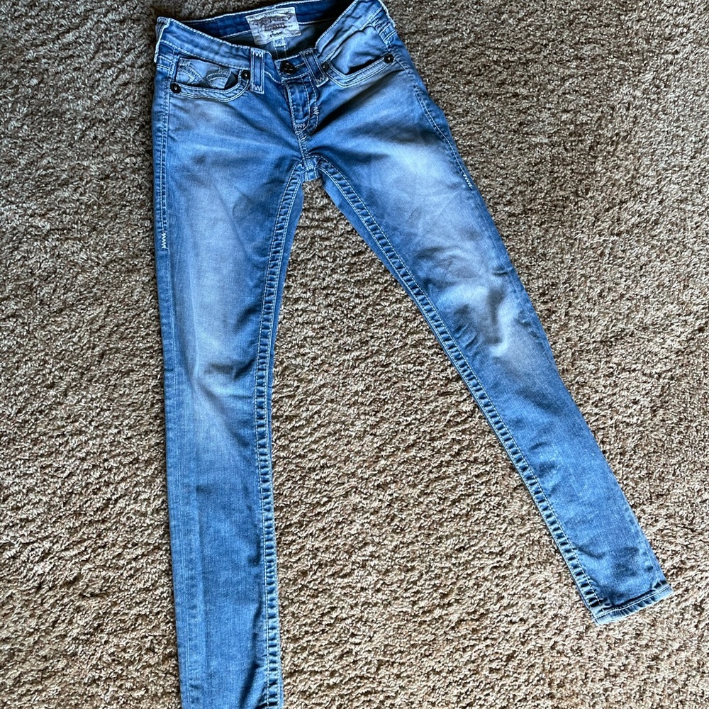 Blue star skinny jeans